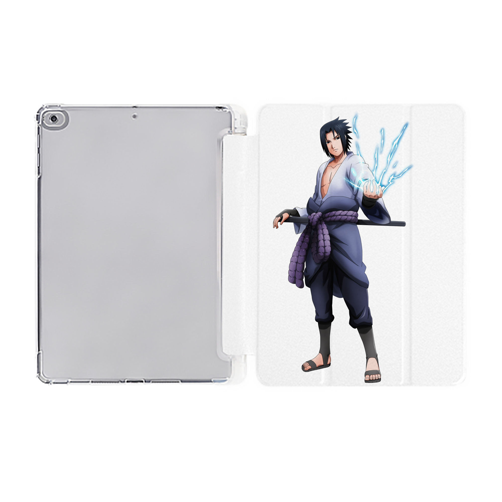 （画像用） NARUTO -ナルト- うちは サスケ Uchiha Sasuke IPad ケース ペン収納付き 三つ折りスタンド PUレザー×シリコン 対応機種9.5/10.5/10.9インチ